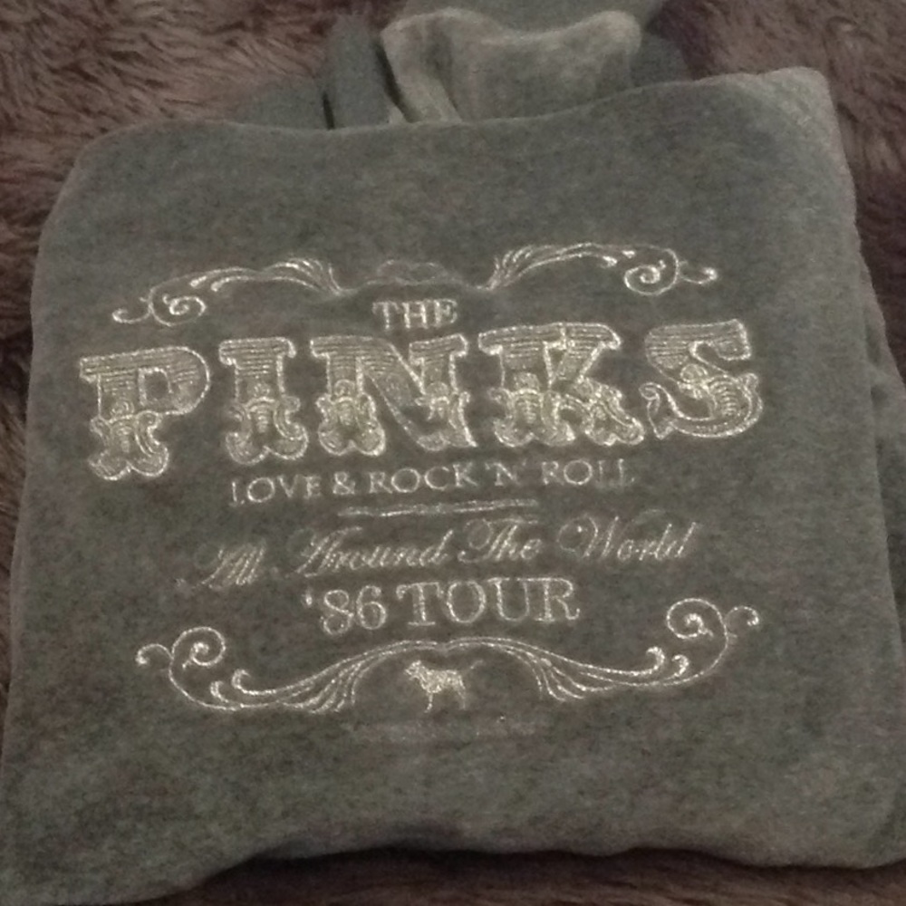 Victoria's Secret zip-front hoodie, gray velour